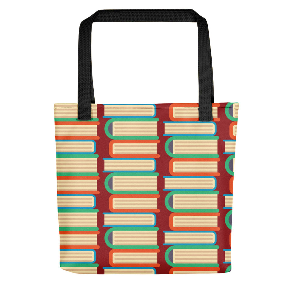 Book Pattern Tote Bag for Teacher or Librarian Gift